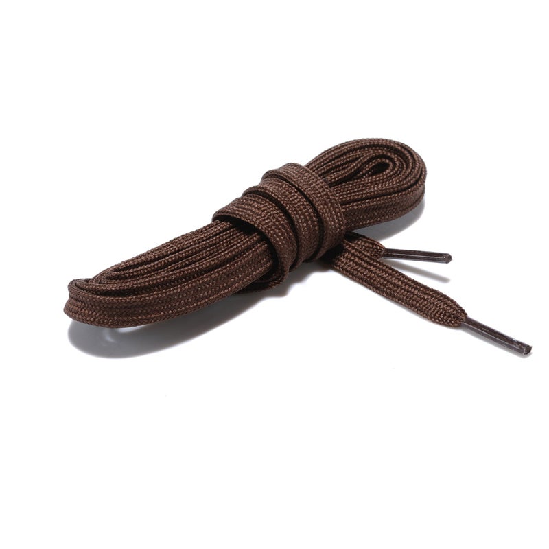 AOMIDI Flat Shoelaces Wide Shoes Lace 2 Pairs Wide Shoelaces Hollow Thick Flat Shoe Laces for Sneakers and Shoes (27" inches (69 cm), Brown) - Image 4